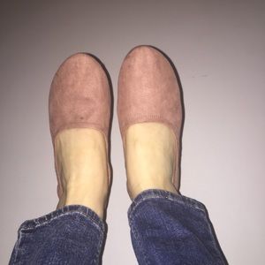 Mauve pink suede ballerina flats Sz 8-8.5